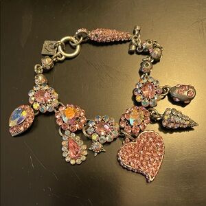 Pink OTAZU Crystal Charm Bracelet